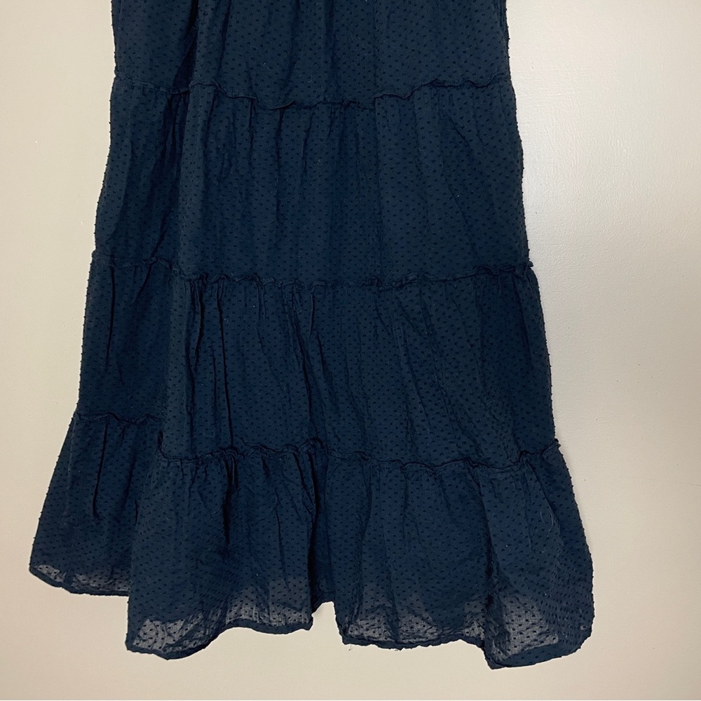 J. Crew Midi Dress Size Medium Black Tiered Smocked Square Neck - Picture 8 of 12